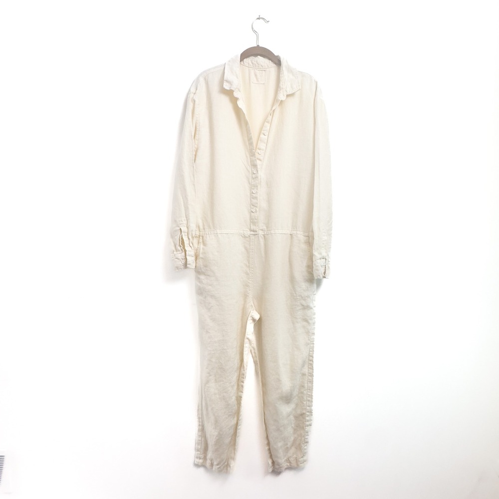 Muu Muu RARE Linen Jumpsuit | Made in California | Natural Linen | Size L